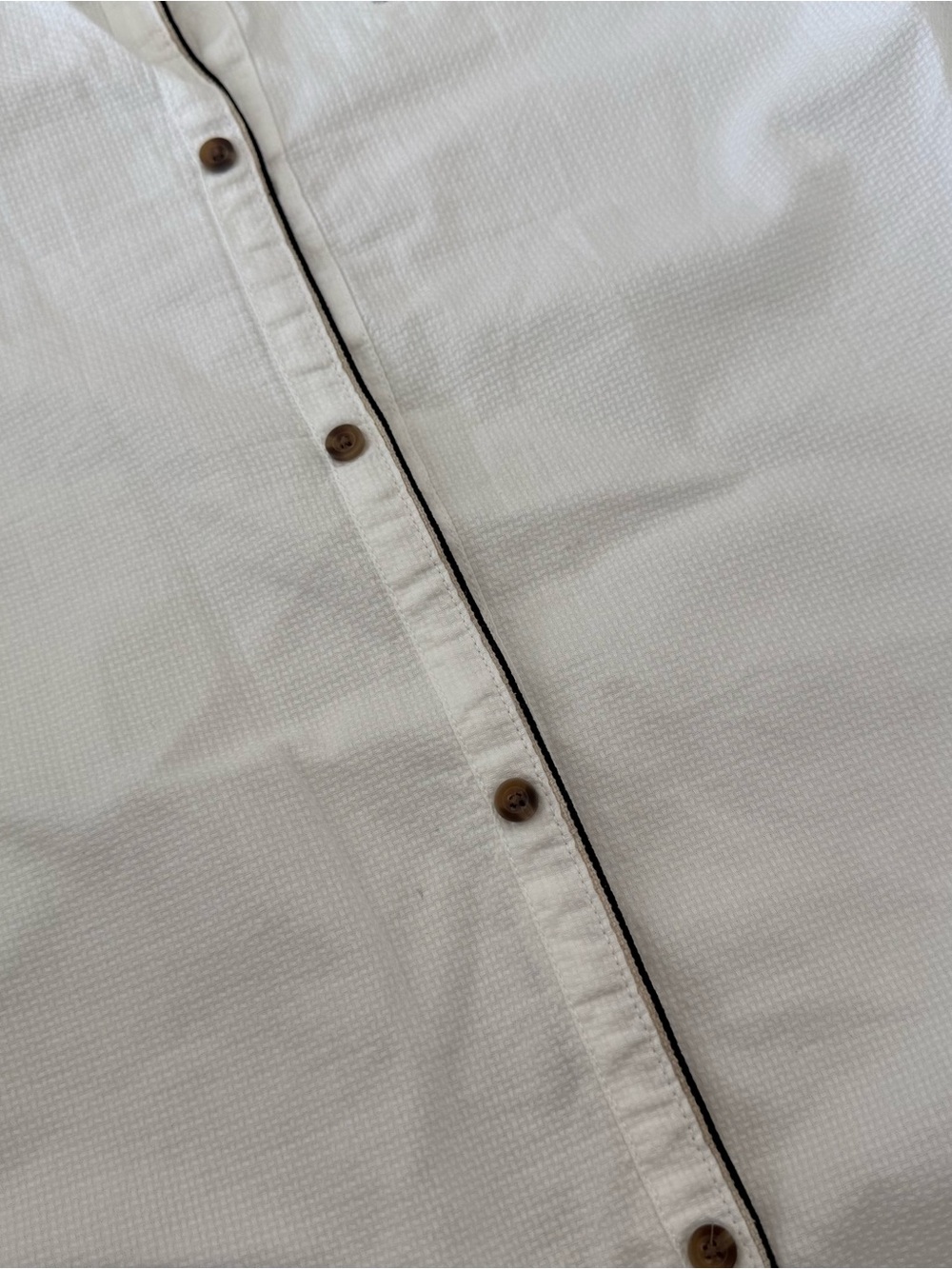 Zara White Grandad-Collar Casual Button-Down Shirt - Picture 2 of 5
